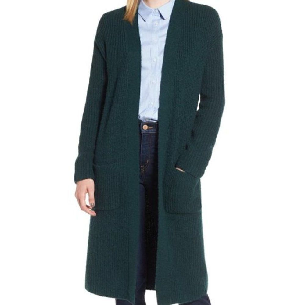 Halogen Long Open Front Cardigan Size Medium - Picture 2 of 9